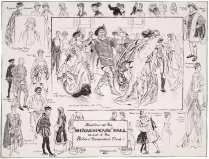 Sketches at the Shakespeare Ball in aid of the Actor’s Benevolent Fund by Henry Matthew Brock