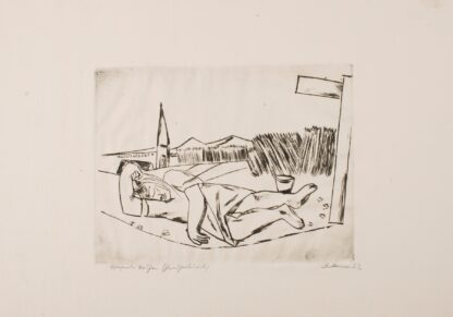 Sleeping Girl in Grain Field by Max Beckmann
