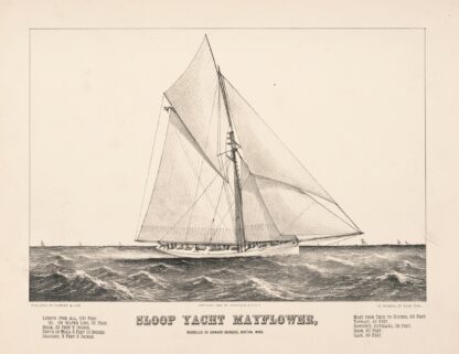 Sloop yacht Mayflower; modelled by Edward Burgess, Boston, Mass. by Currier & Ives.