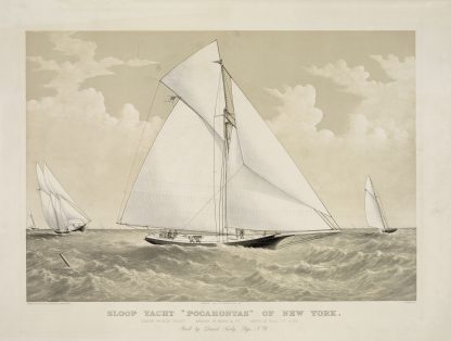 Sloop yacht ‘Pocahontas’ of New York by Currier & Ives.