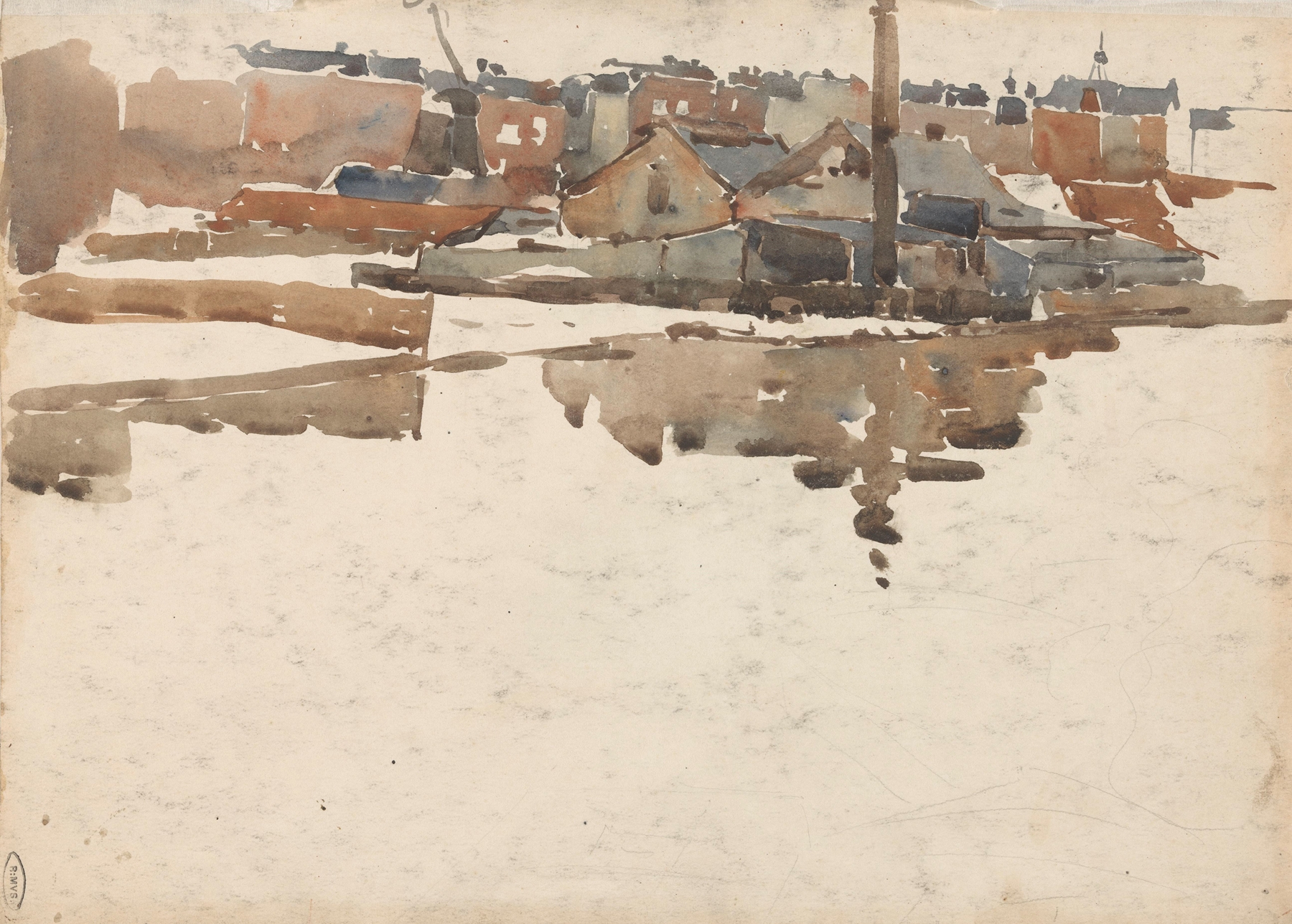 Stadsgezicht by Wilhelmus Johannes Steenhoff