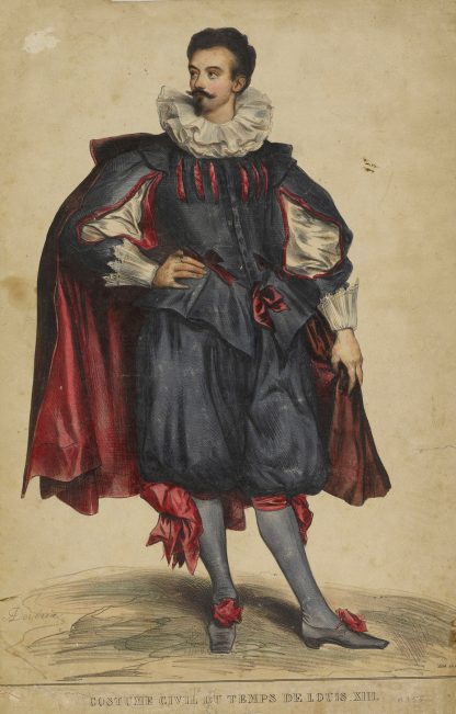 Suite de déguisements Costume civil porté au temps de Louis XIII by Eugène Devéria