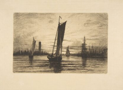 Sunset on the East River by Henry Farrer