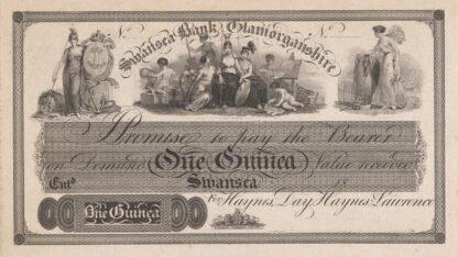 Swansea Bank Glamorganshire one pound note by Perkins & Heath