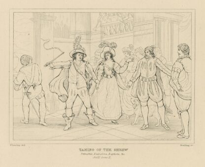 Taming of the shrew, Petruchio, Katharina, Baptista, &c., act III, scene II by William Francis Starling