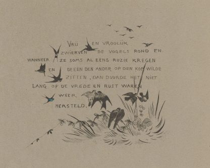 Tekstblad met zwaluwen by Theo van Hoytema