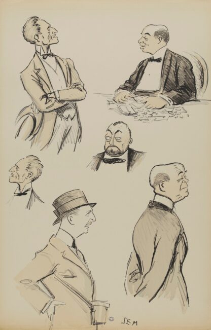 têtes ou bustes de cinq messieurs by Georges Goursat (Sem)