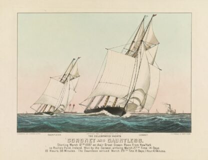 The celebrated Yachts Coronet and Dauntless by Currier & Ives.