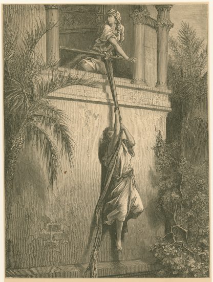 The escape of David through the window by Gustave Doré