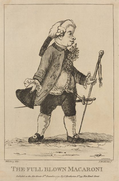 The full blown Macaroni. by Henry William Bunbury