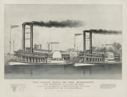 The great race on the Mississippi; from New Orleans to St. Louis 1210 miles by Currier & Ives.