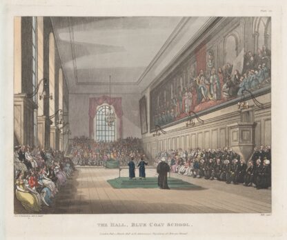 The Hall, Blue Coat School by Thomas Rowlandson
