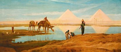 The Light Of The Rising Sun Upon The Pyramids Of Ghizeh by Frederick Goodall