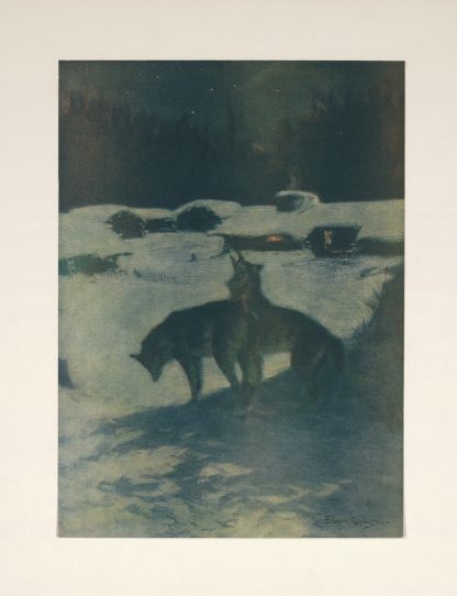 The lumber camp at night by Frederic Remington