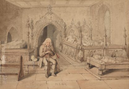 The Old Curiosity Shop; The old man in the church by George Cattermole