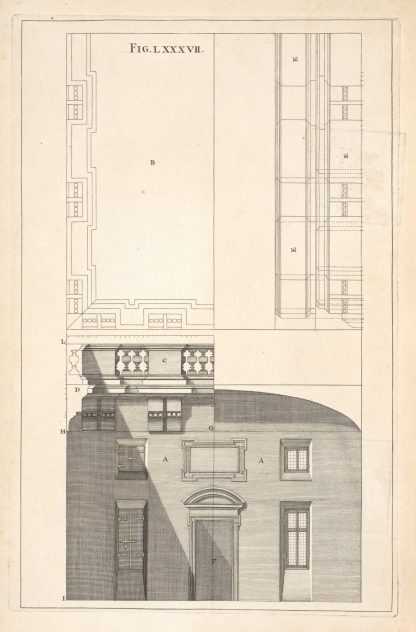 The preparation necessary to the following figure, and to all other horizontal perspectives, whether on flat or vaulted ceilings. by Andrea Pozzo