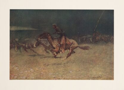 The stampede by lightning by Frederic Remington