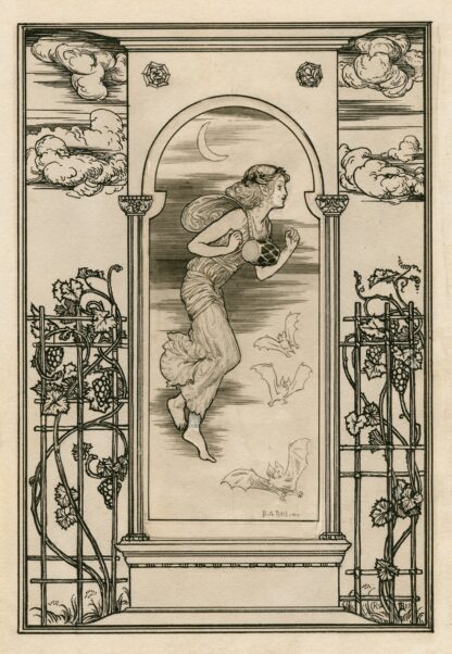 The Tempest; Ariel flying with bats by Robert Anning Bell