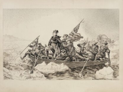 Theodore Roosevelt and his supporters depicted as Washington crossing the Potomac by William Henry Walker
