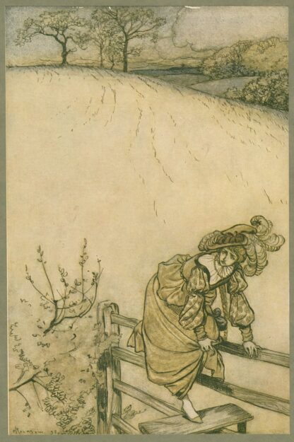 These stiles sadly bothered Odille. by Arthur Rackham