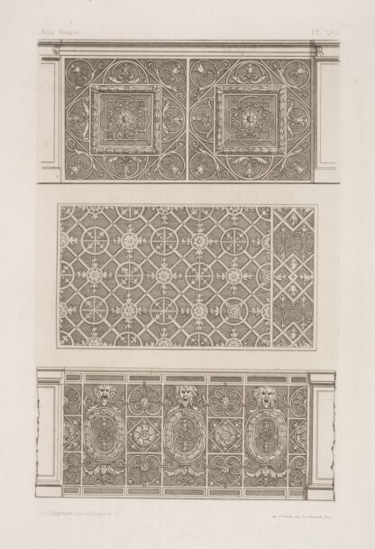Three designs for wall panels by André-Charles Boulle