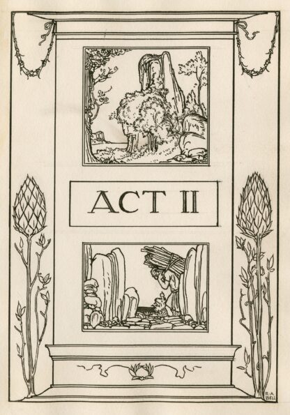 Title page to act 2 of The tempest by Robert Anning Bell