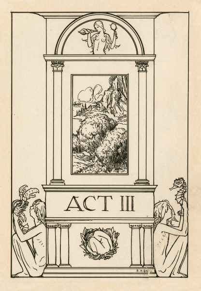 Title page to act 3 of The tempest by Robert Anning Bell