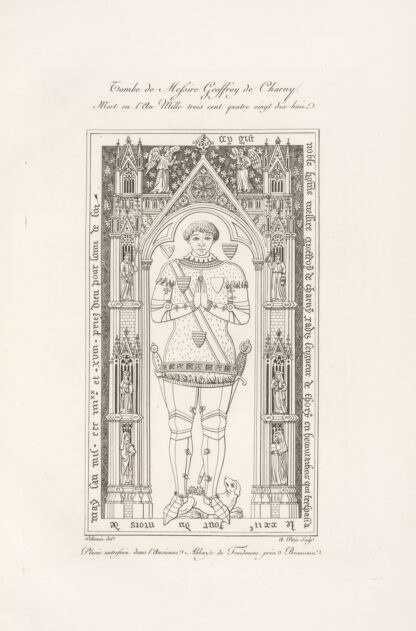 Tombe de messire Geoffroy de Charney. by Nicolas Xavier Willemin