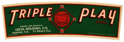 Triple Play Brand Produce Label by Anonymous
