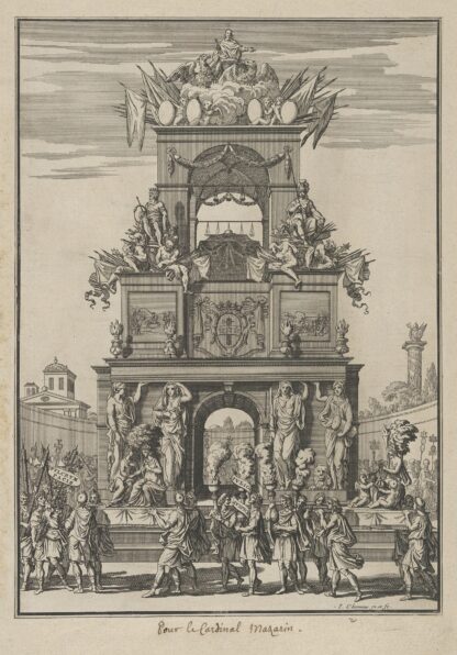Triumphal arch erected in honor of Cardinal Mazarin after the Treaty of the Pyrenees by François Chauveau