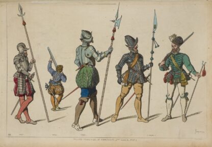 Troupes Francaises, et Espagnoles. 2me moitré du XVIe s[iècle.] 1547. 1562. 1568. 1580. by Raphaël Jacquemin