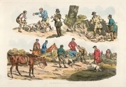 Trying to get animal from its burrow. by Henry Thomas Alken