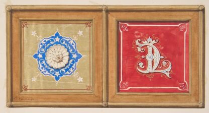 Two alternative designs for the painted decoration of a panel by Jules-Edmond-Charles Lachaise