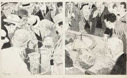 Two forms of gambling; on left the stock market, on the right a casino by Will Crawford