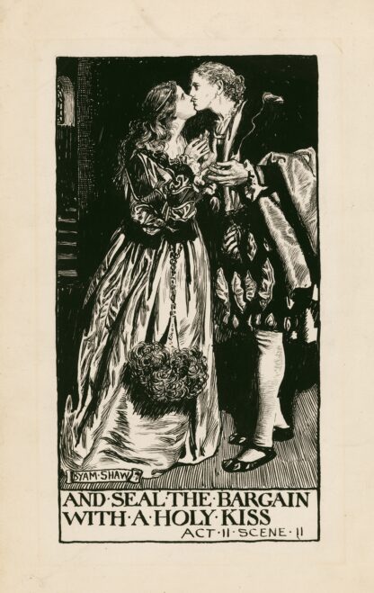 Two gentlemen of Verona; And seal the bargain with a holy kiss Act II Scene II by Byam Shaw