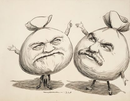 Two men depicted as giant bags of money. by William Henry Walker