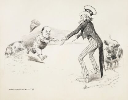 Uncle Sam holds out his arms to William Jennings Bryan to offer him a cow representing a second term. by William Henry Walker