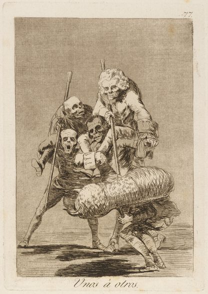 Unos á otros. by Francisco de Goya
