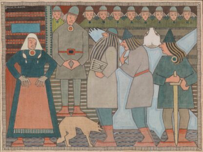 Väinämöinen, Ilmarinen ja Lemminkäinen arrive to Pohjola by Joseph Alanen