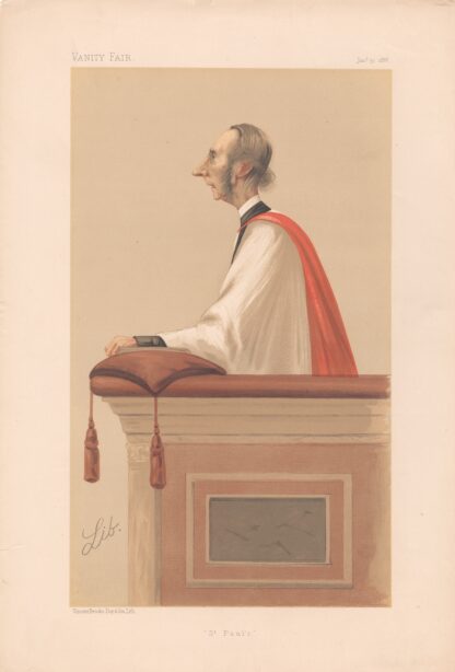 Vanity Fair: Clergy. ‘St. Pauls.’ Rev. Richards W. Church. 30 January 1886 by Liborio Prosperi