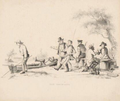 Vissers en drinkende mannen by Alexander Ver Huell