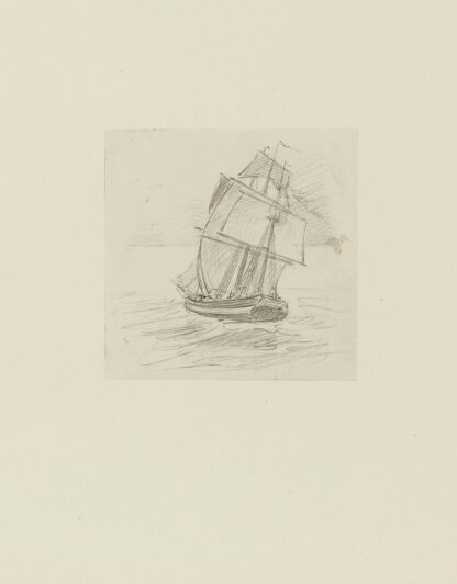 Voilier vu de l’arrière – dessin non utilisé by Achille Granchi-Taylor