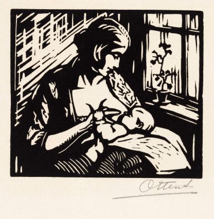 Vrouw die een kind borstvoeding geeft by Jacques Jeichienus Ottens