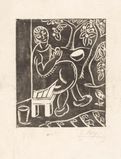 Vrouw op bank by Else Berg