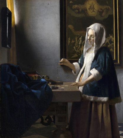 Woman Holding a Balance by Johannes Vermeer