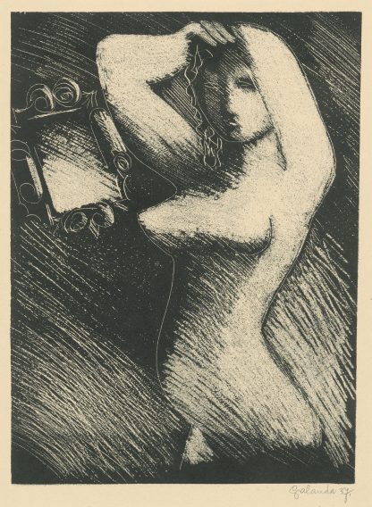 Woman in front of a mirror by Mikuláš Galanda