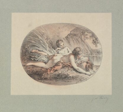 Woman Reclining upon a Jar from which Water is Pouring by Georges William Thornley