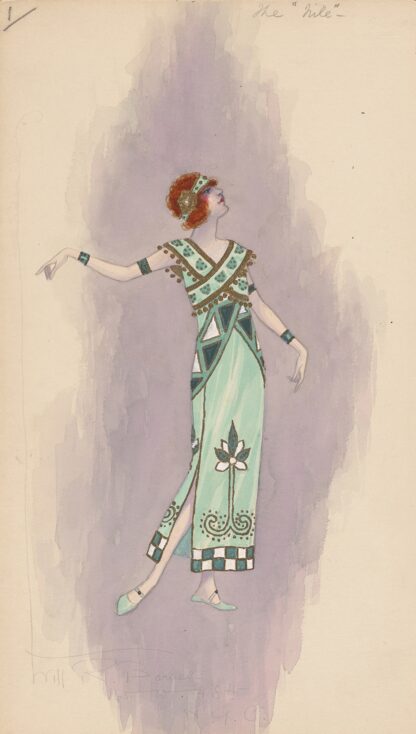 Woman’s costume; Long green dress, 1 by Will R. Barnes