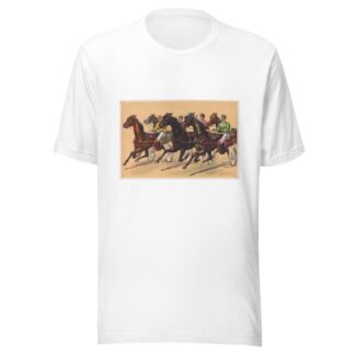 Harness race depicting five horses by Calvert Litho. Co T-Shirt