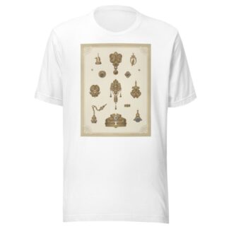 Fourteen Designs For Jewelry, Including Gold Brooches And Pins Containing Blue Stones. by Martin Gerlach T-Shirt